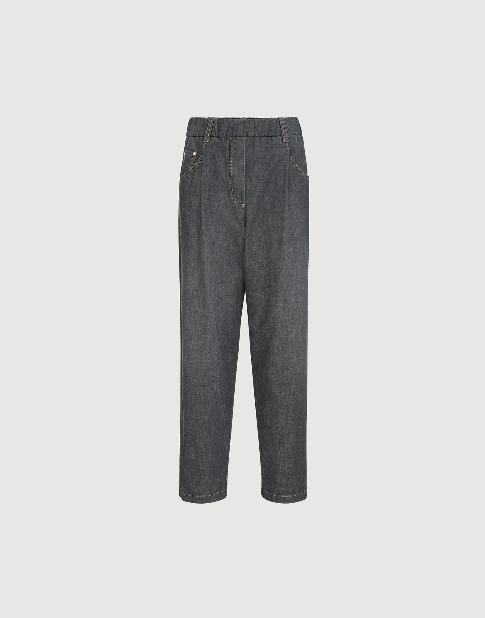 Lightweight denim five-pocket trousers - 1