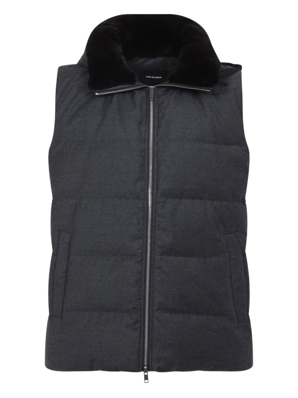 fur-collar gilet - 1