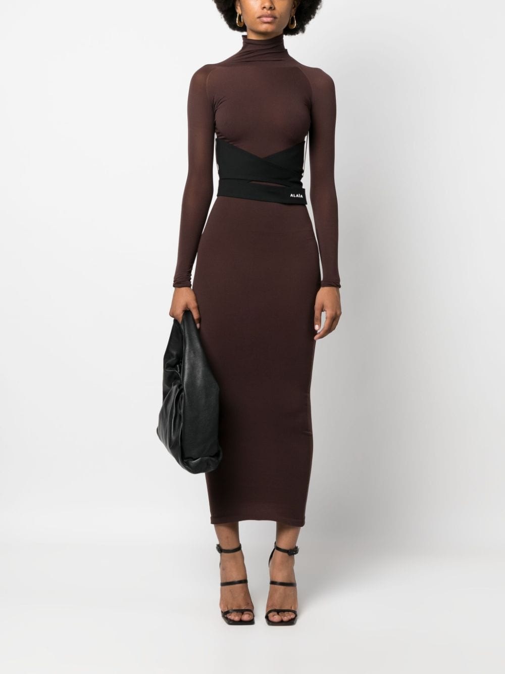 logo-embroidered midi dress - 2