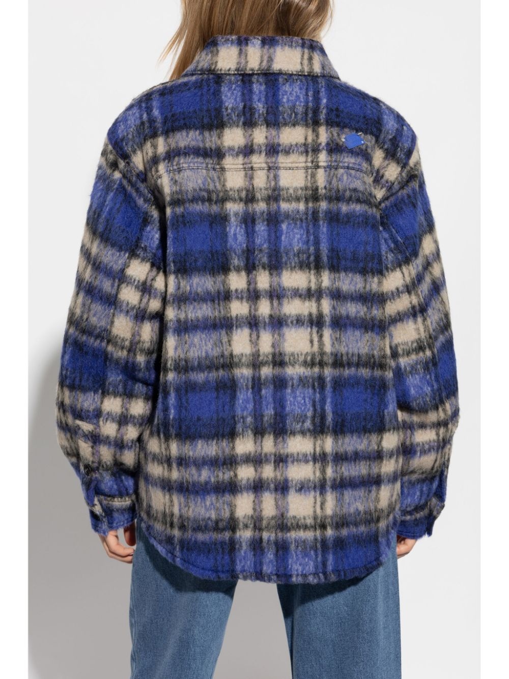 check-pattern shirt jacket - 4