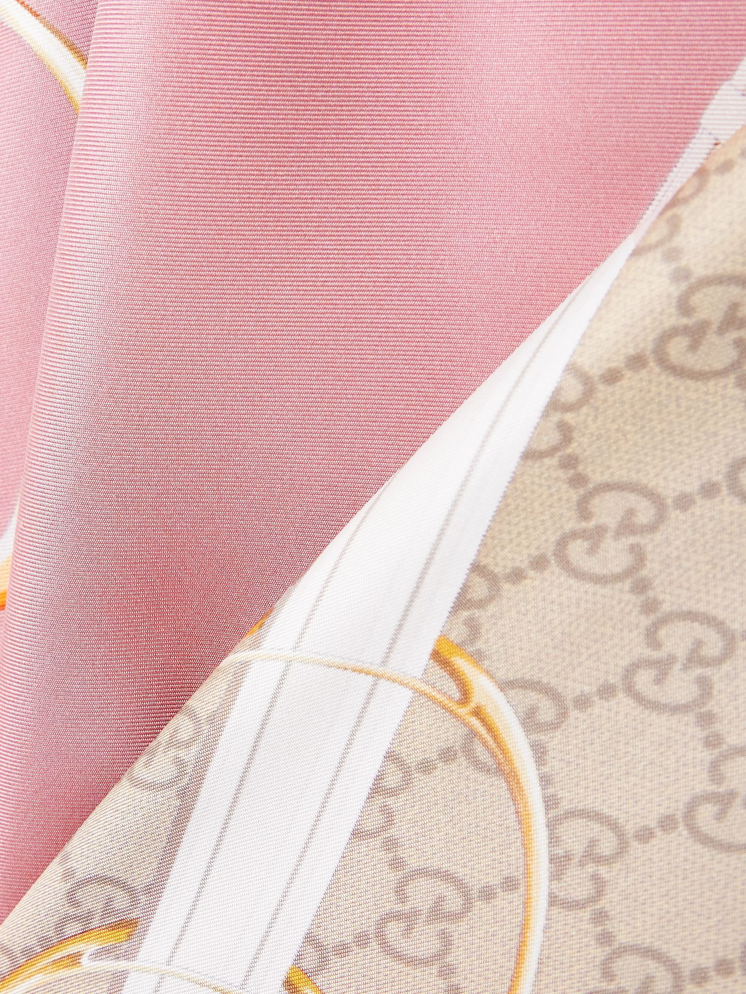 Printed silk-twill scarf Pink - 3
