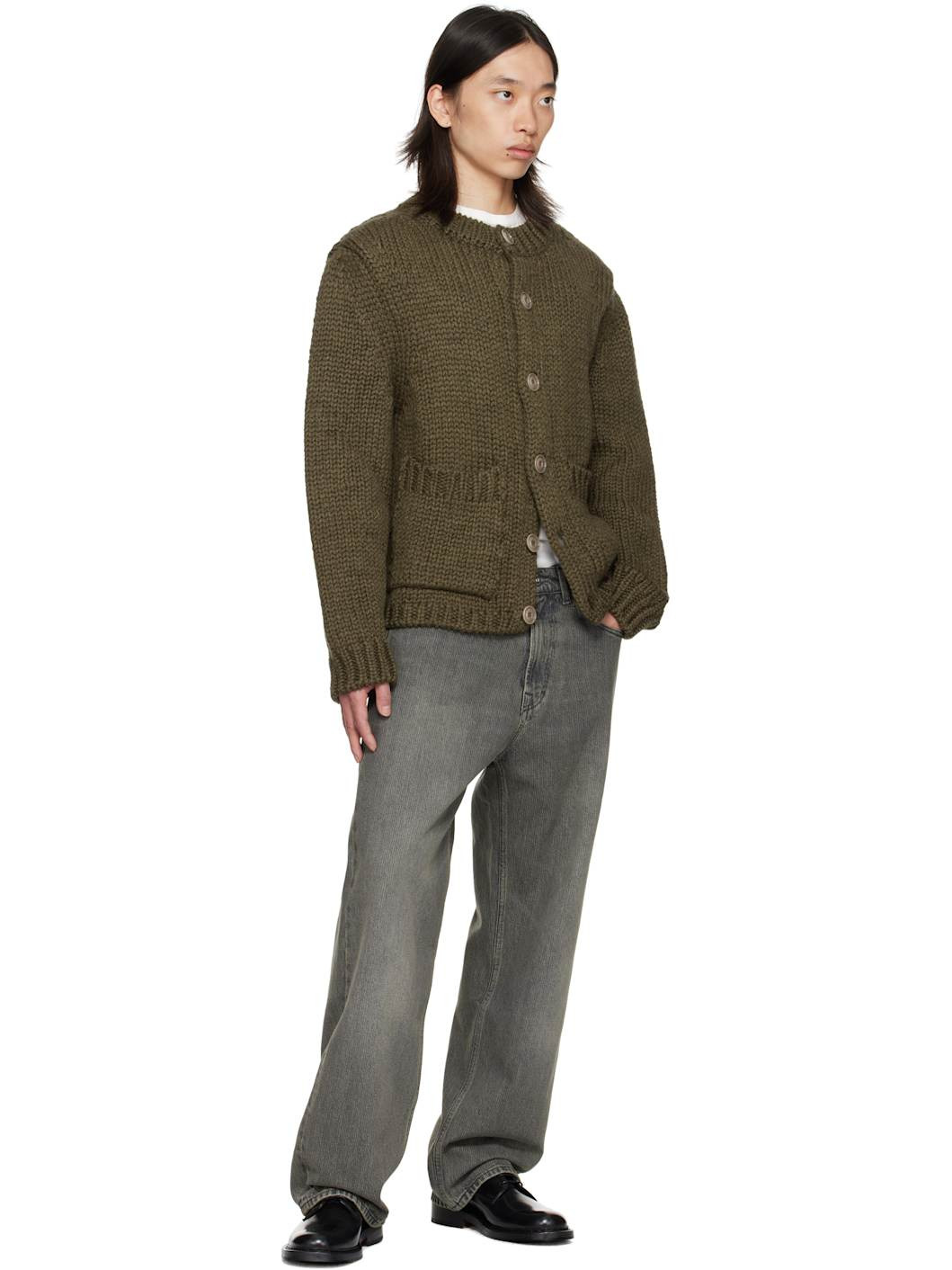 Khaki Over Cardigan - 4