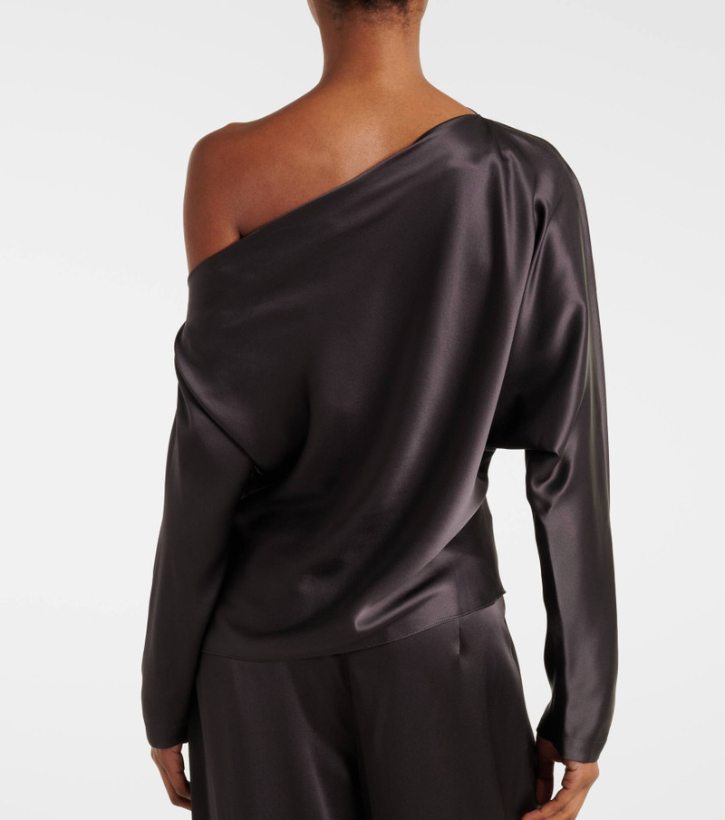 One-shoulder silk satin top 6