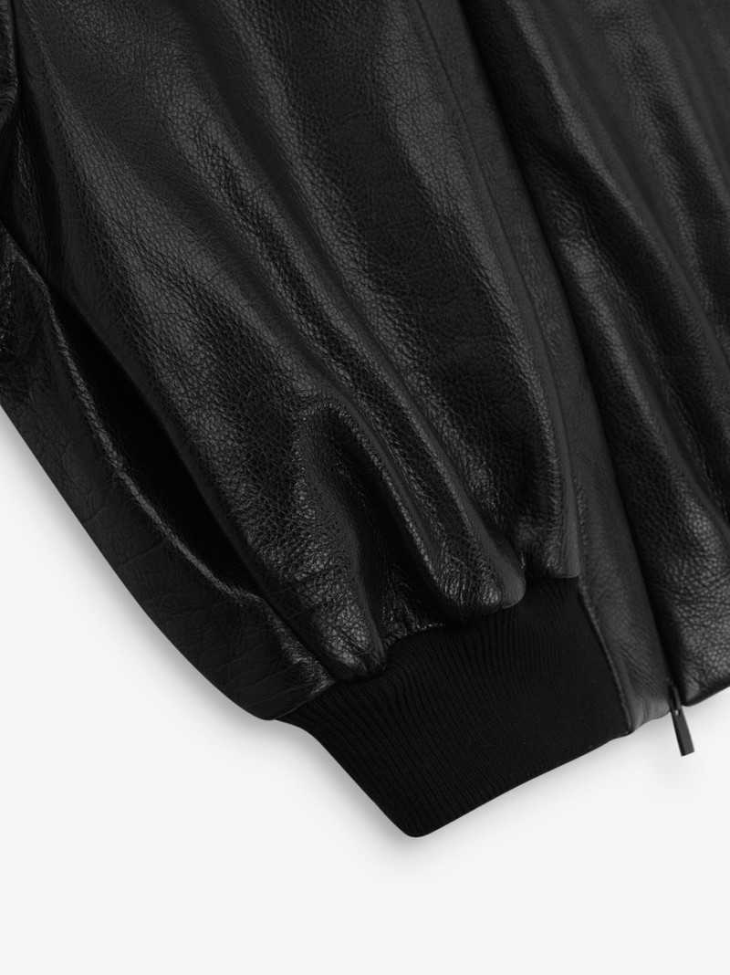 Leather Moto Stripe Bomber 4