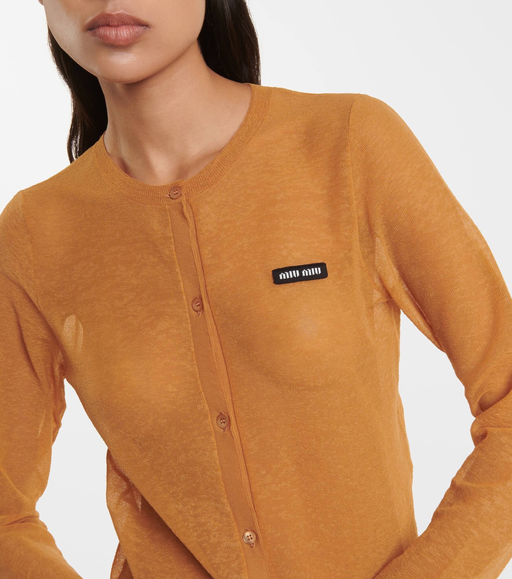 Knitted logo cardigan - 4