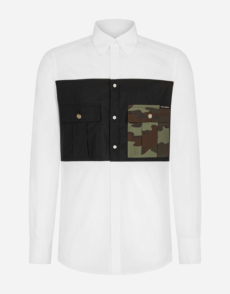 Cotton Martini-fit shirt with camouflage details - 1
