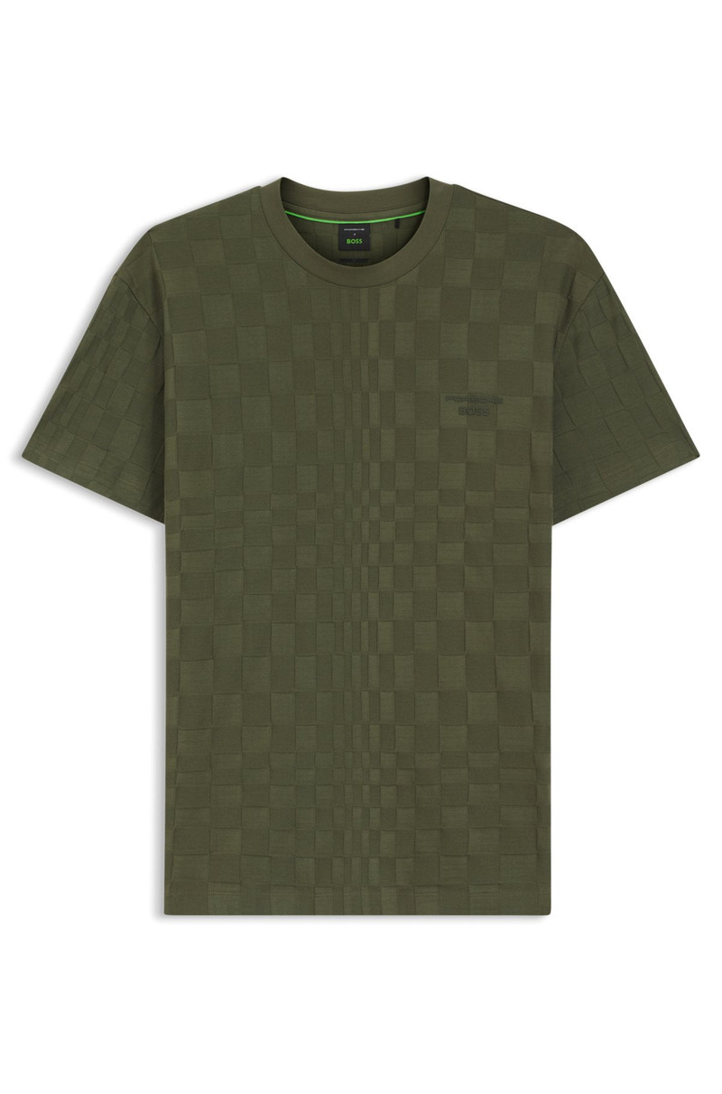 PORSCHE X BOSS RELAXED-FIT T-SHIRT IN COTTON JACQUARD 1