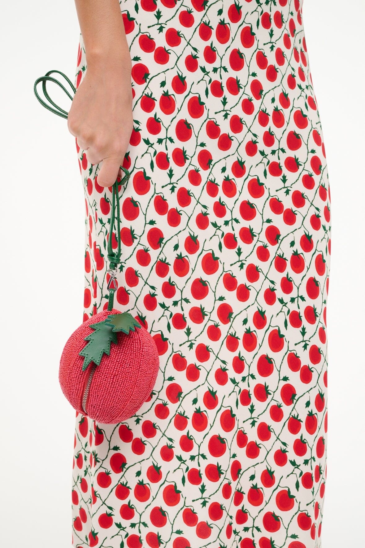 STAUD CAMPARI BEADED BAG TOMATO - 4