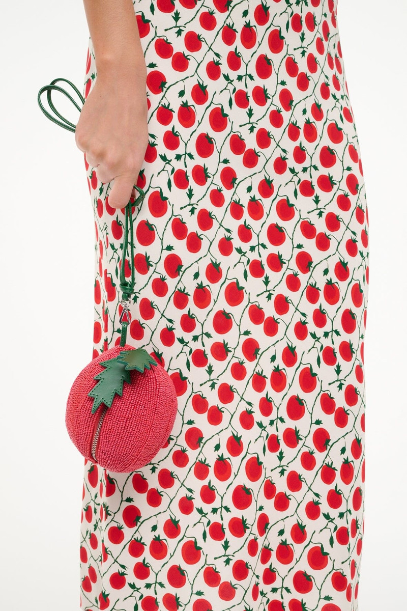 STAUD CAMPARI BEADED BAG TOMATO 4