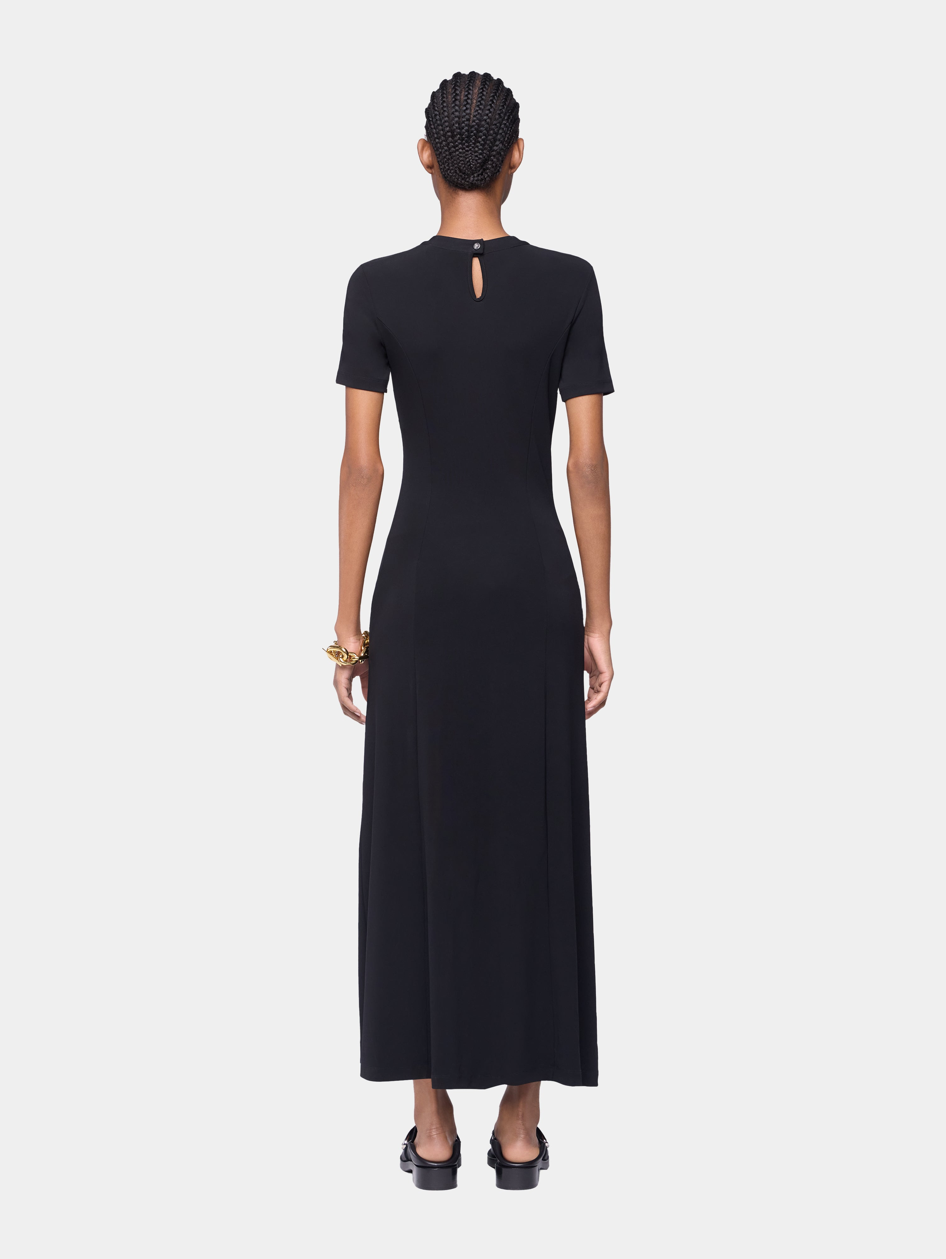 DRAPED LONG DRESS IN JERSEY - 4