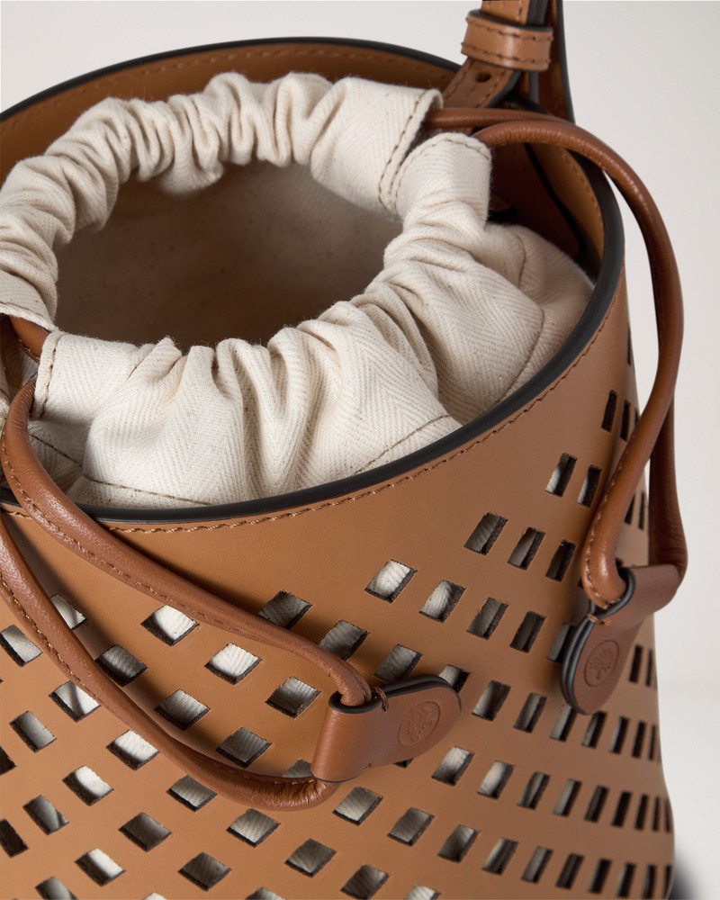 Perforated Bucket Toffee Perforated Leather 5