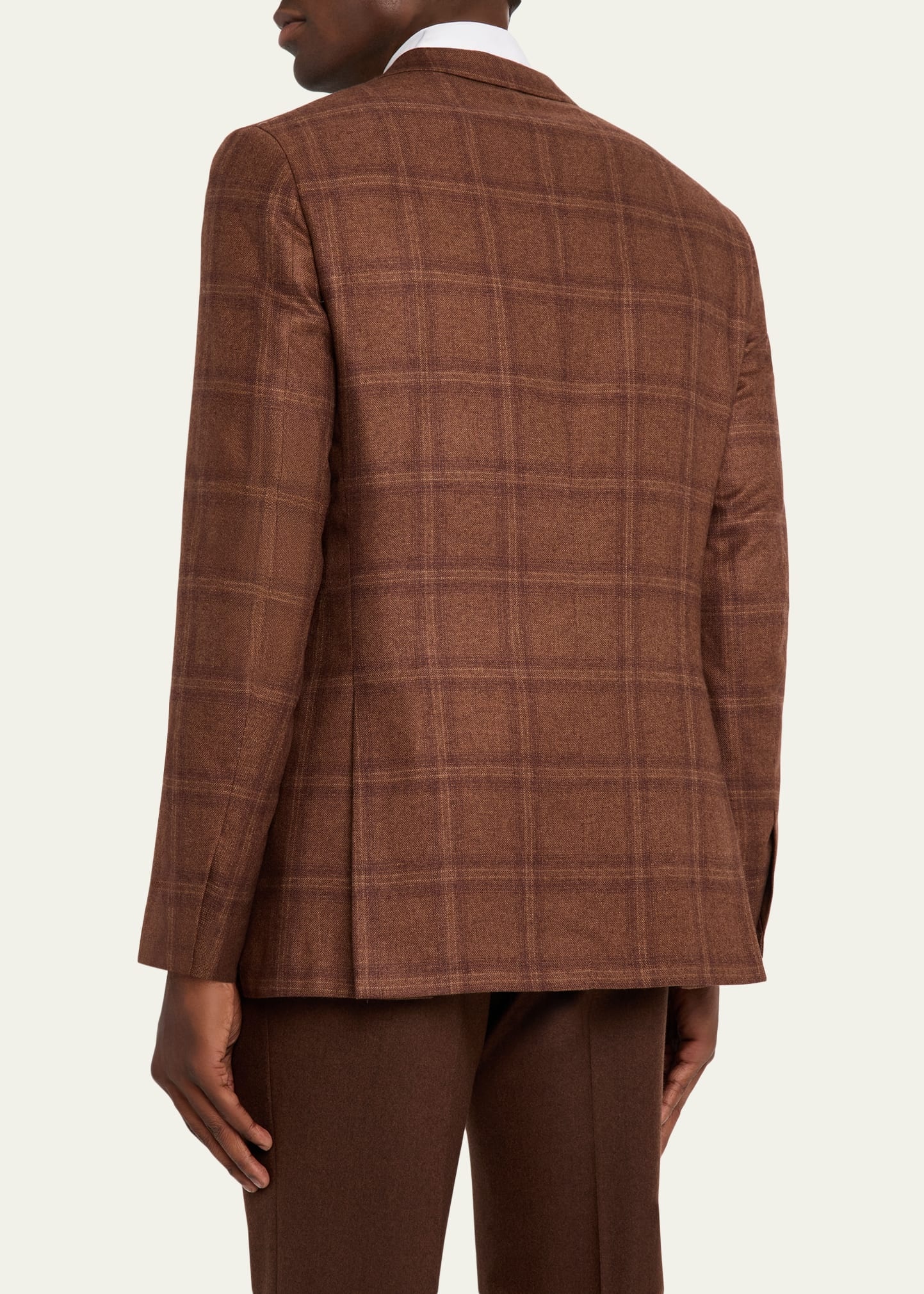 Men's Silk and Cashmere Tonal Plaid Sport Coat - 3