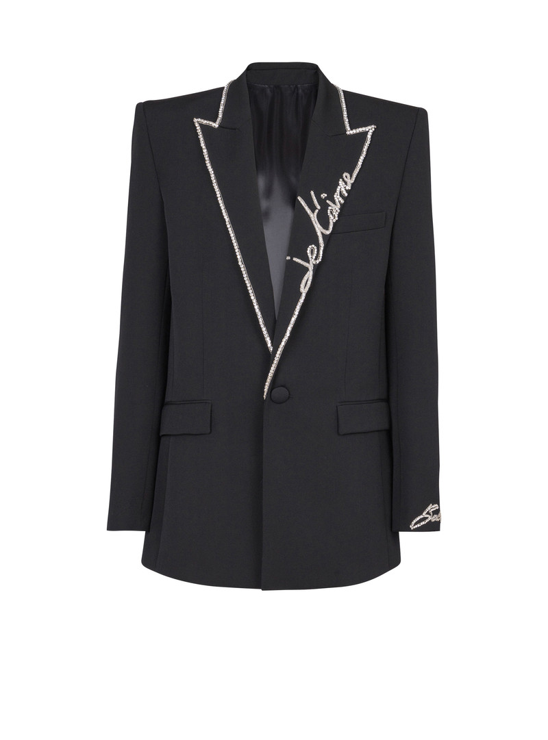 1-button jacket with embroidered "Love Letter" collar 1