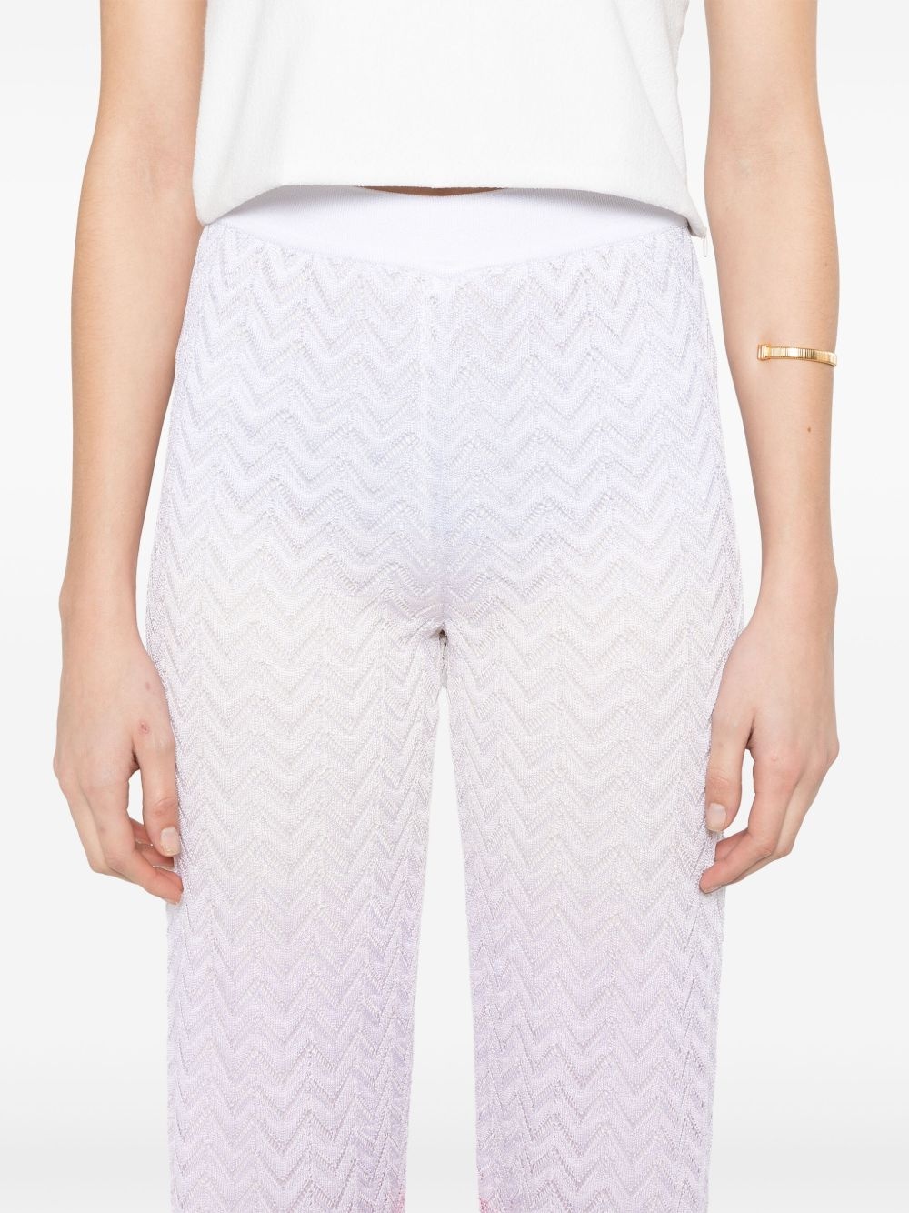 chevron-knit trousers - 5