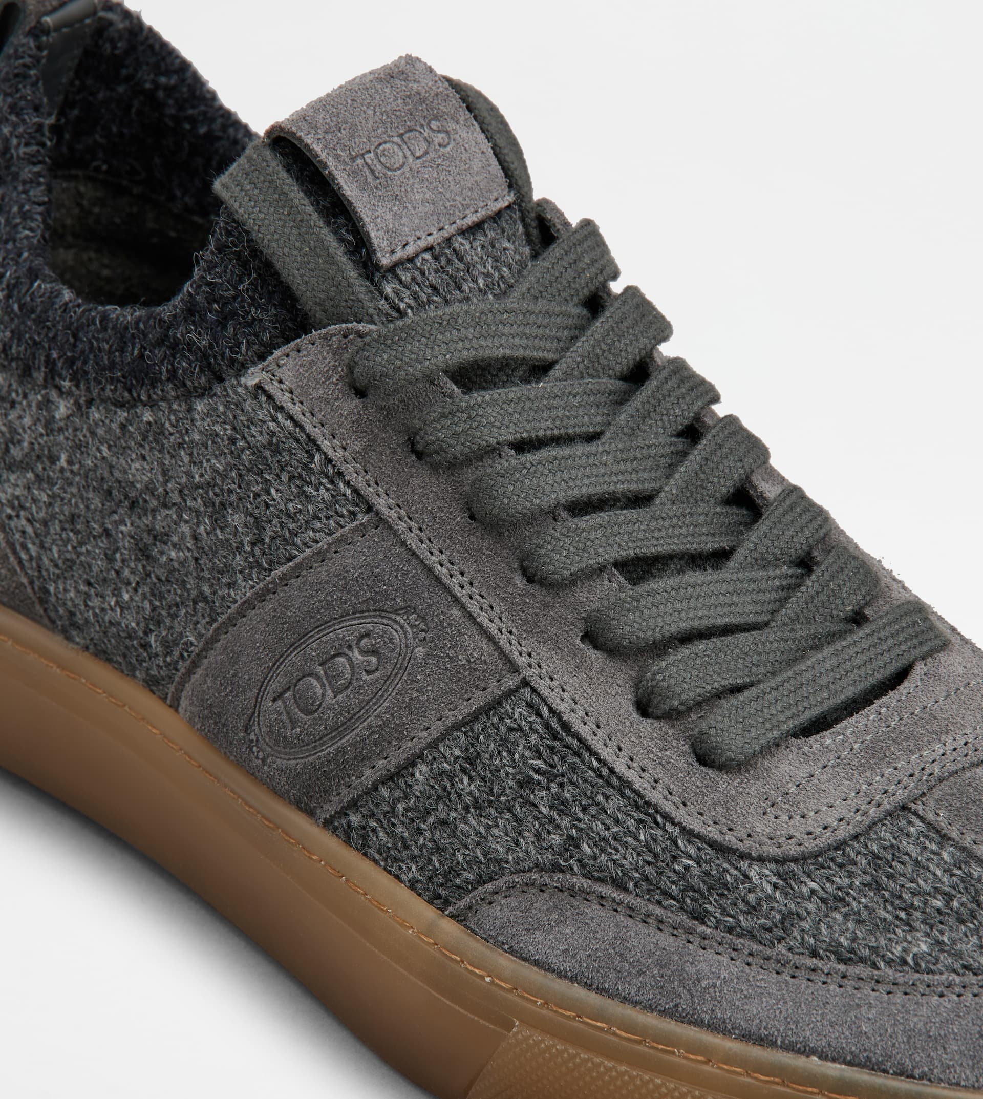 SNEAKERS IN SUEDE AD KNIT - GREY - 6