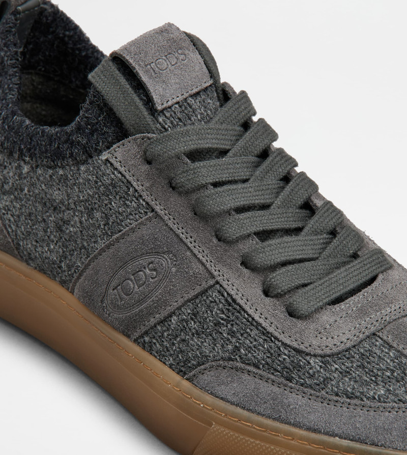 SNEAKERS IN SUEDE AD KNIT - GREY 6