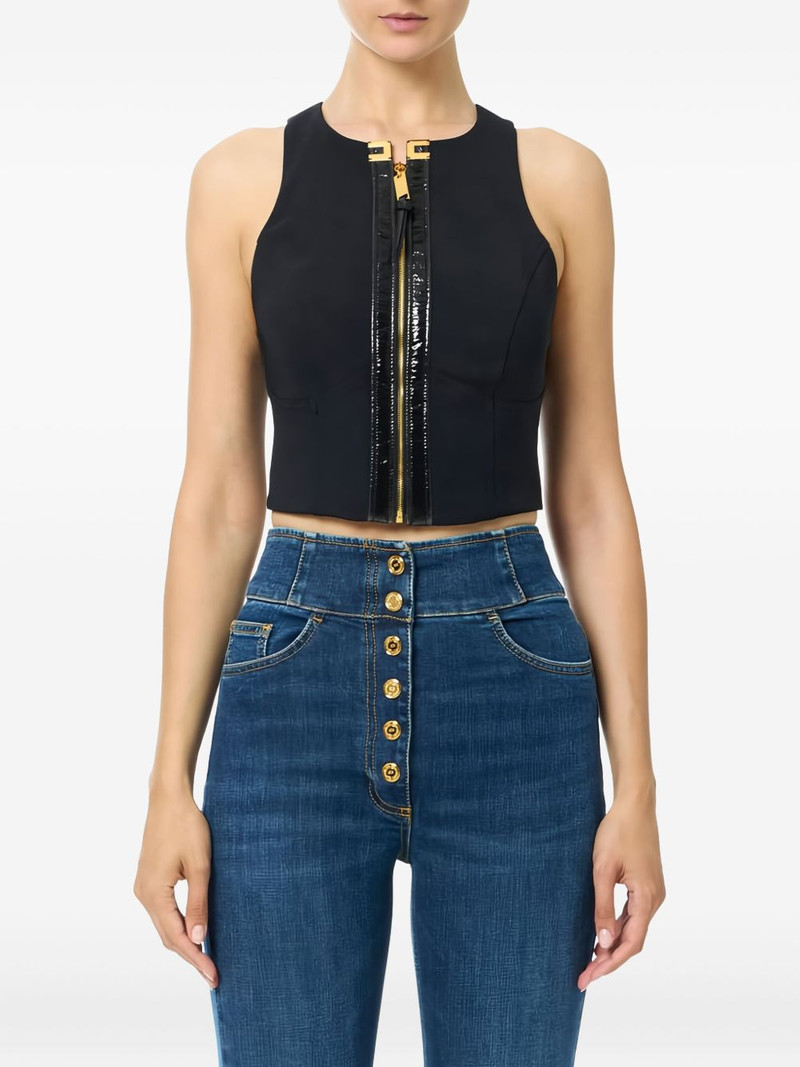 ELISABETTA FRANCHI cropped zip-up top outlook