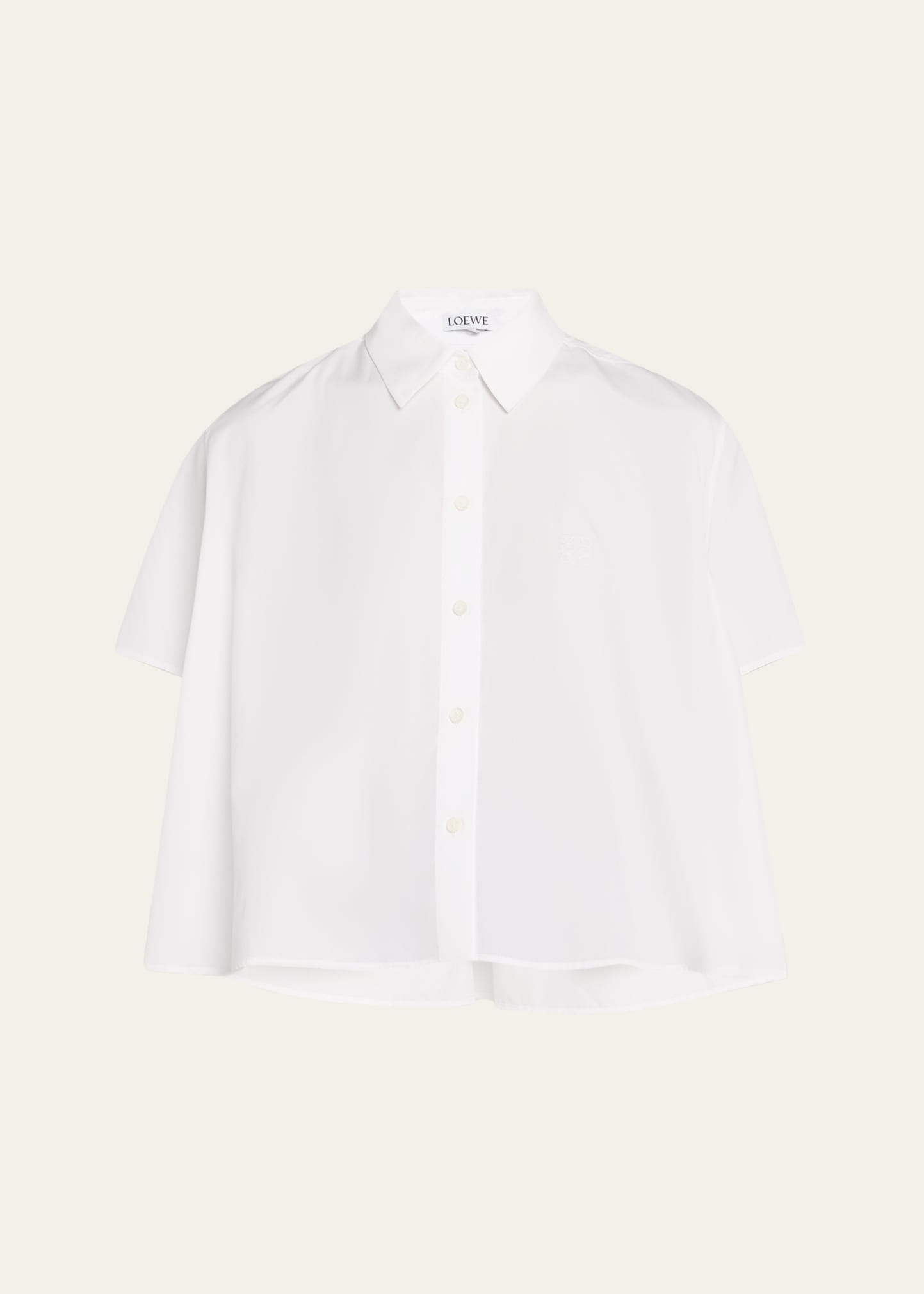 Poplin Short-Sleeve Trapeze Blouse - 1