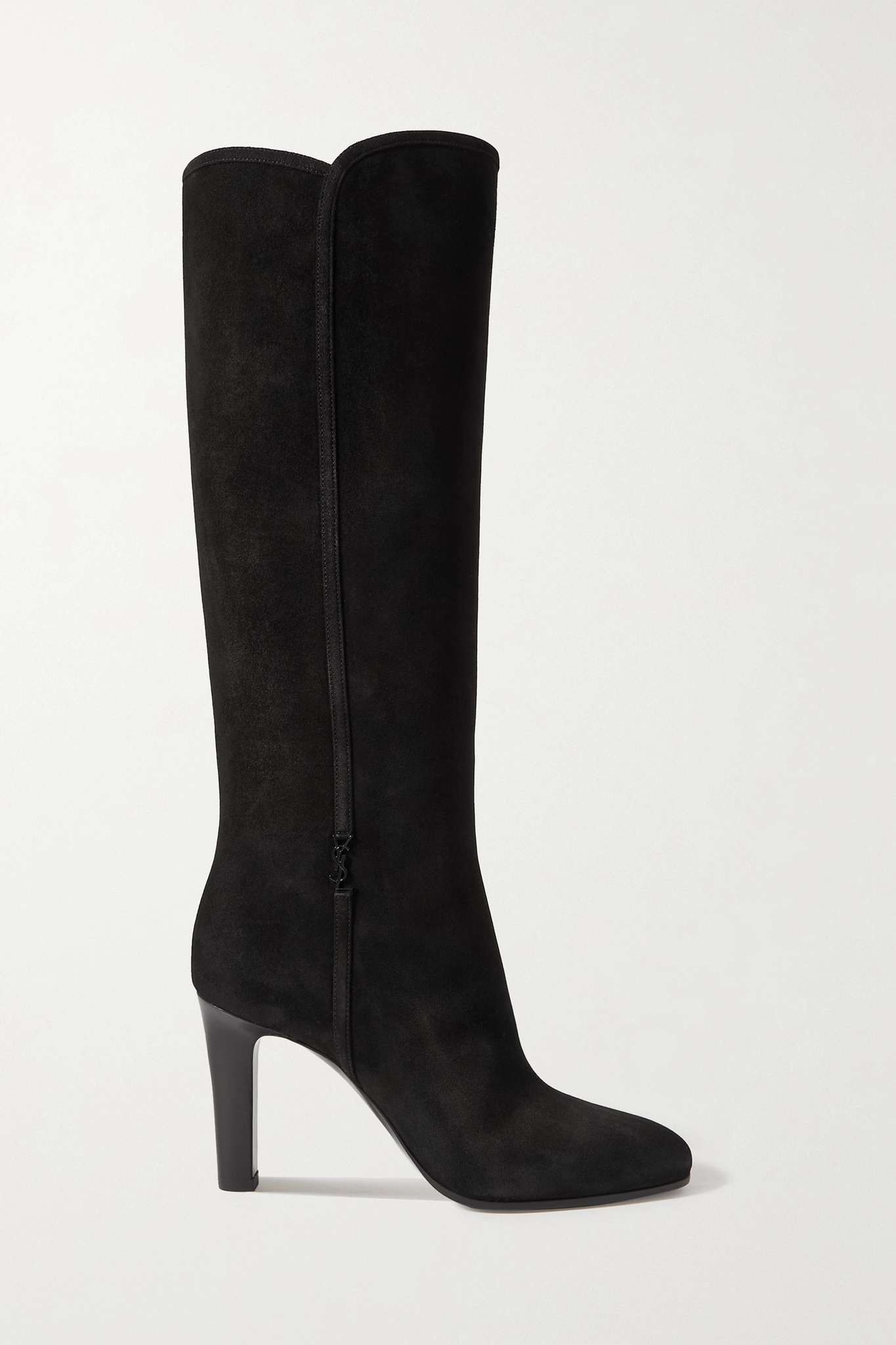 Jane logo-embellished suede knee boots - 1