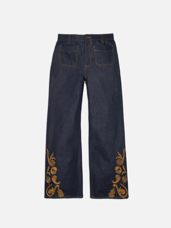 Holly Western Pants Embroidery - 1