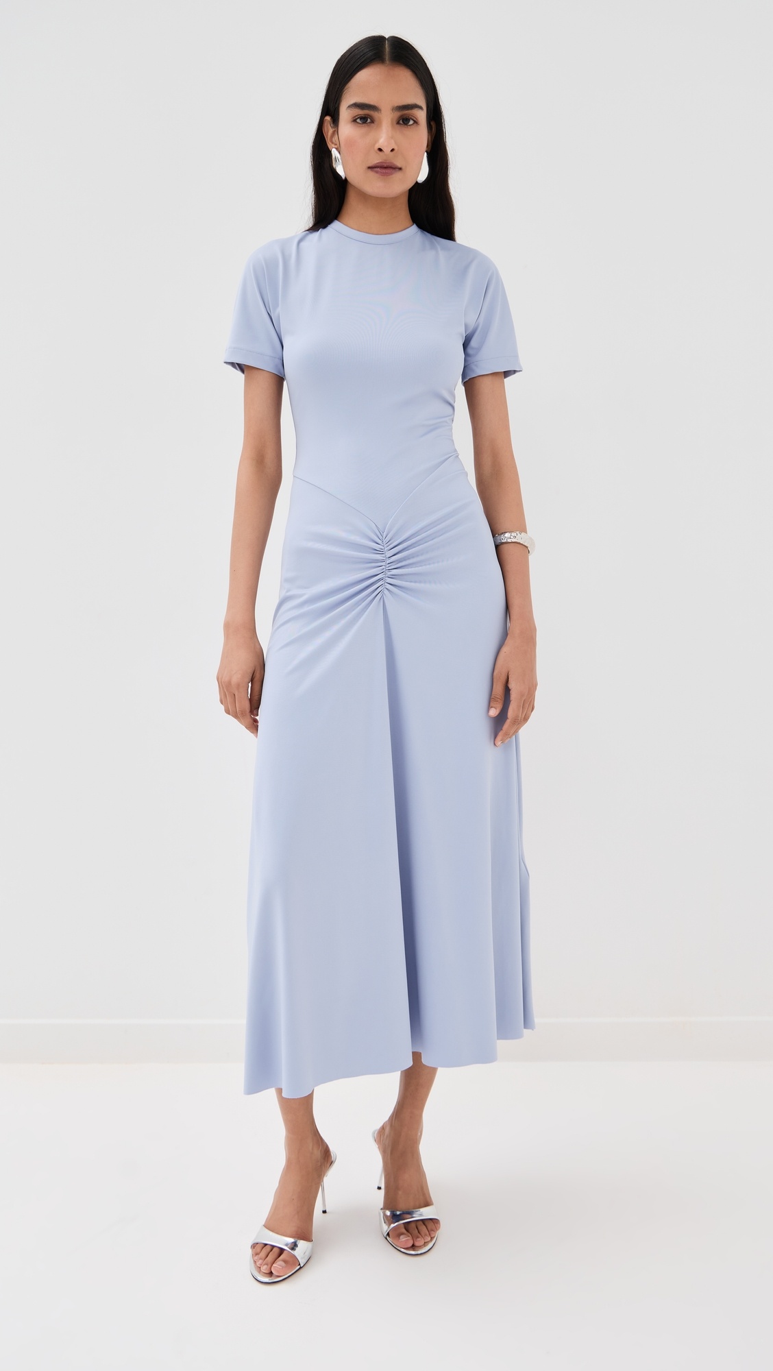 Gathered Waist T-Shirt Midi Dress - 6