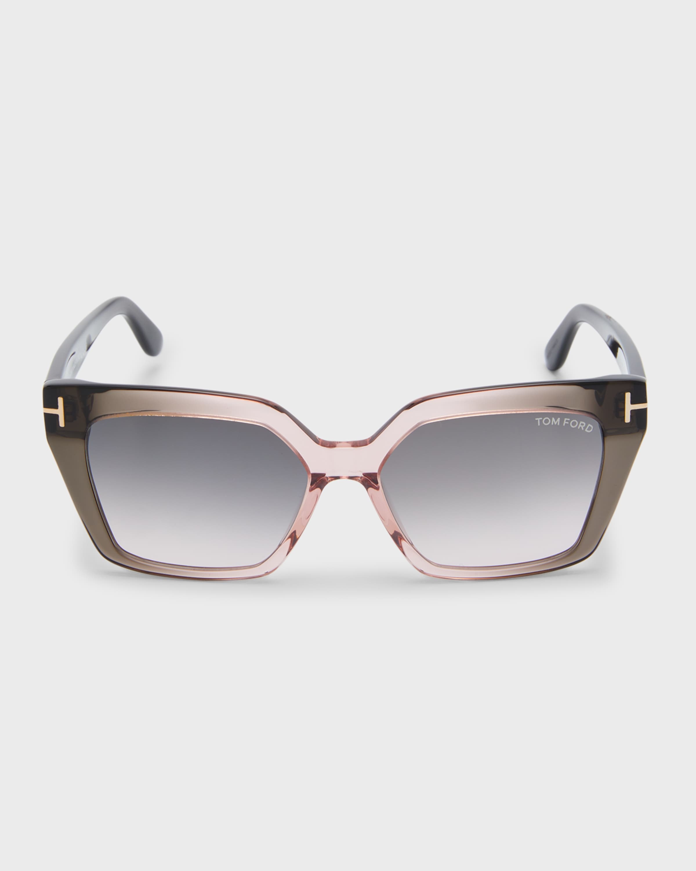 Transparent Two-Tone Acetate Cat-Eye Sunglasses - 3