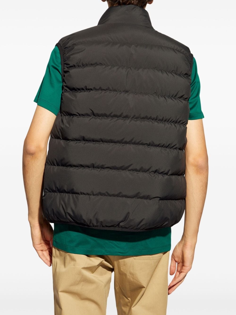mock neck logo patch down gilet - 4