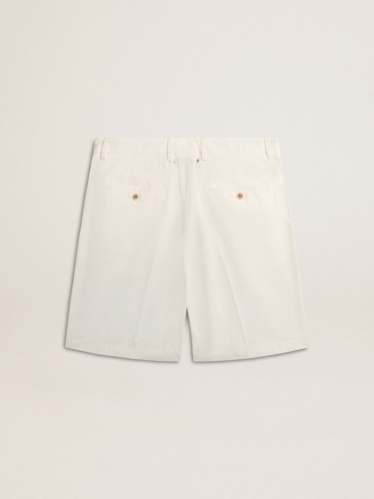 Bermuda shorts in white cotton poplin - 5