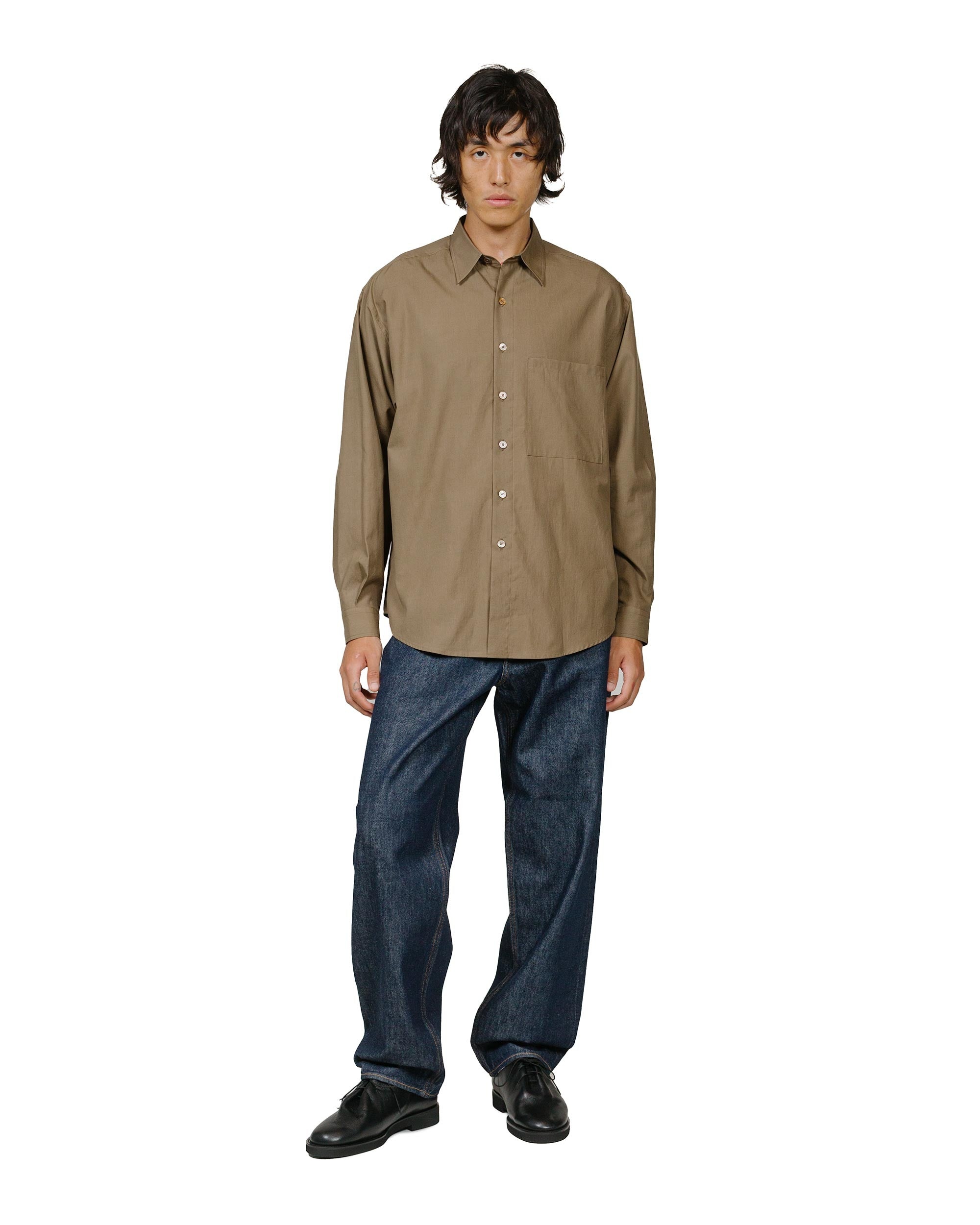 Washed Finx Twill Big Shirt Brown - 4
