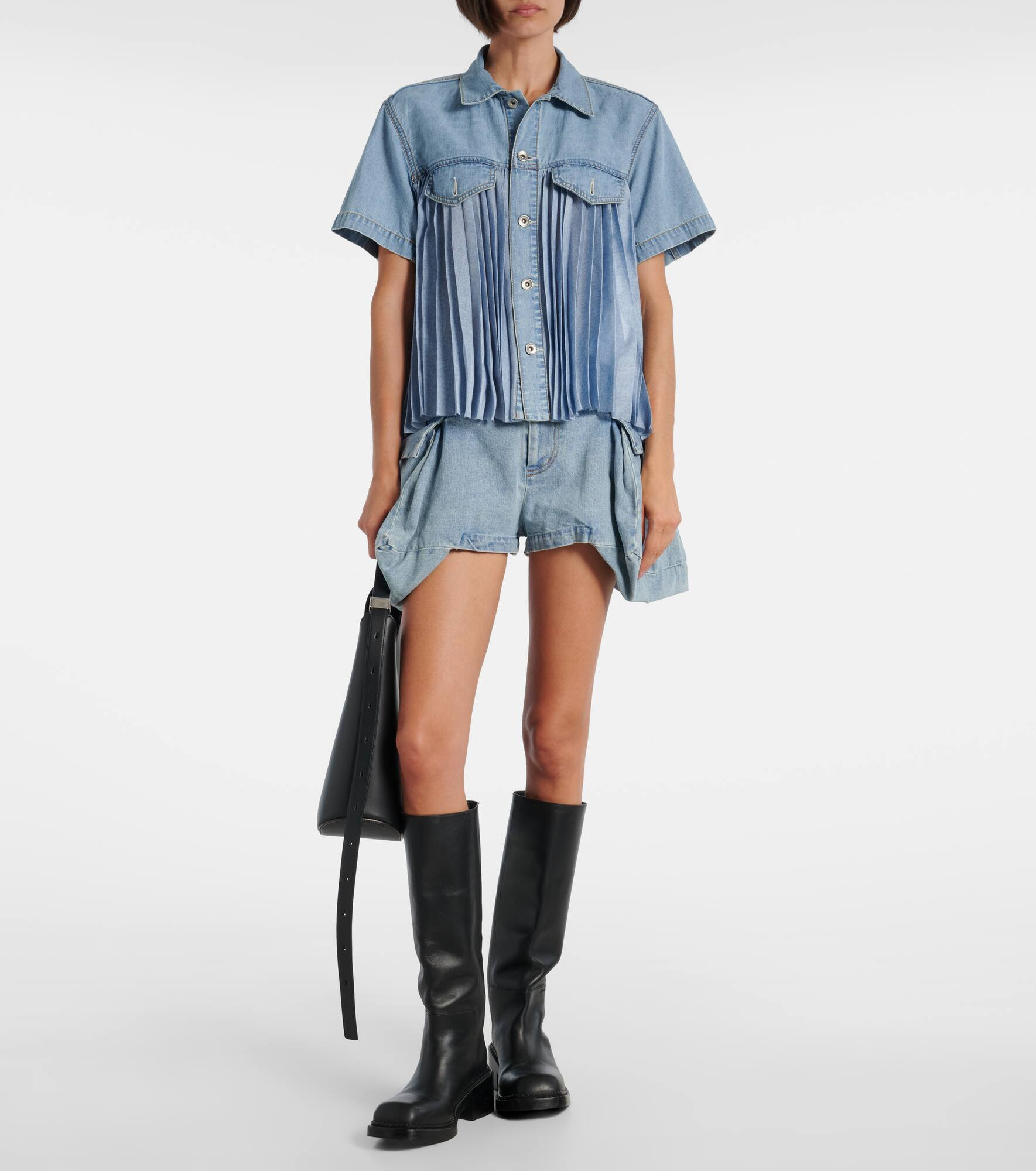 Pleated denim shirt - 2