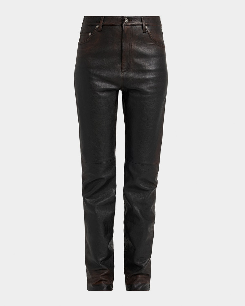 Journey Slim-Straight Nappa Leather Pants 1