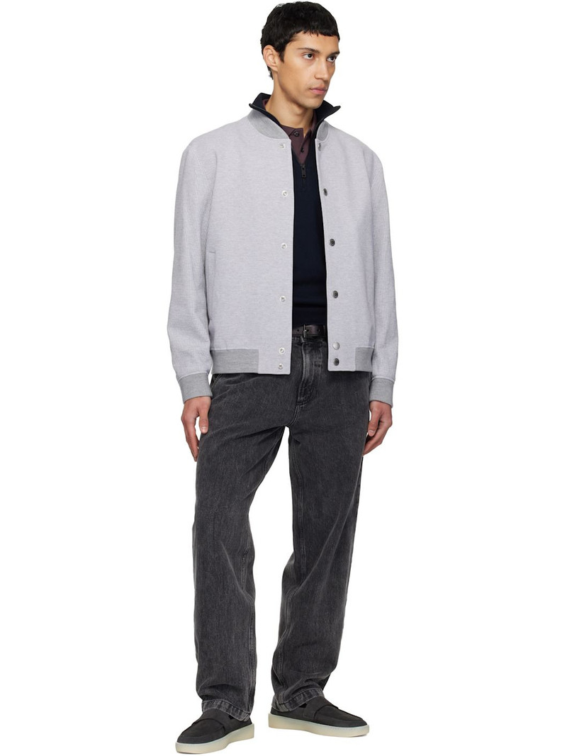 BOSS Gray Suede Loafers outlook