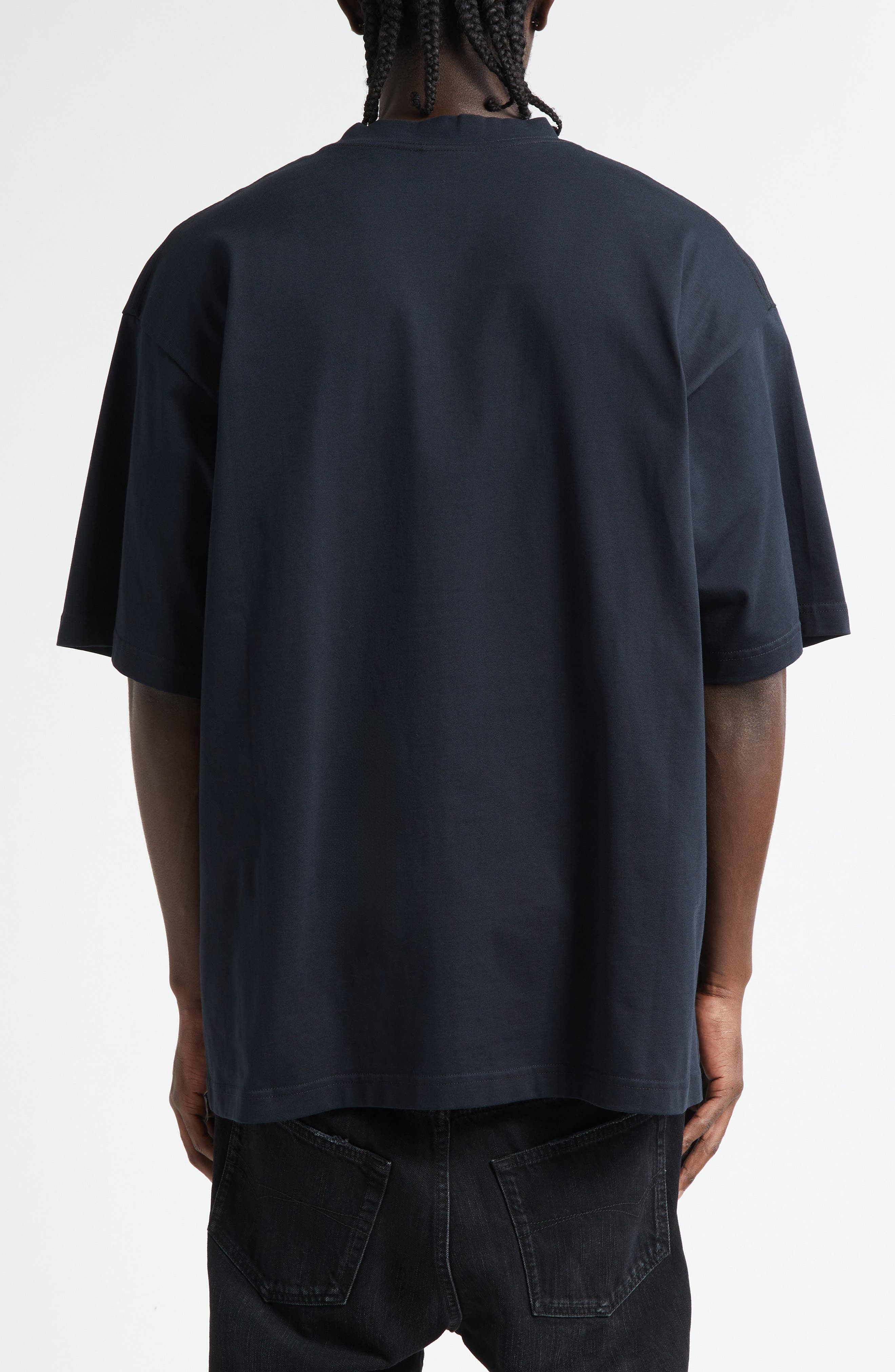 Balenciaga Medium Fit Nano BB Logo Graphic T-Shirt in Faded Black at Nordstrom - 3