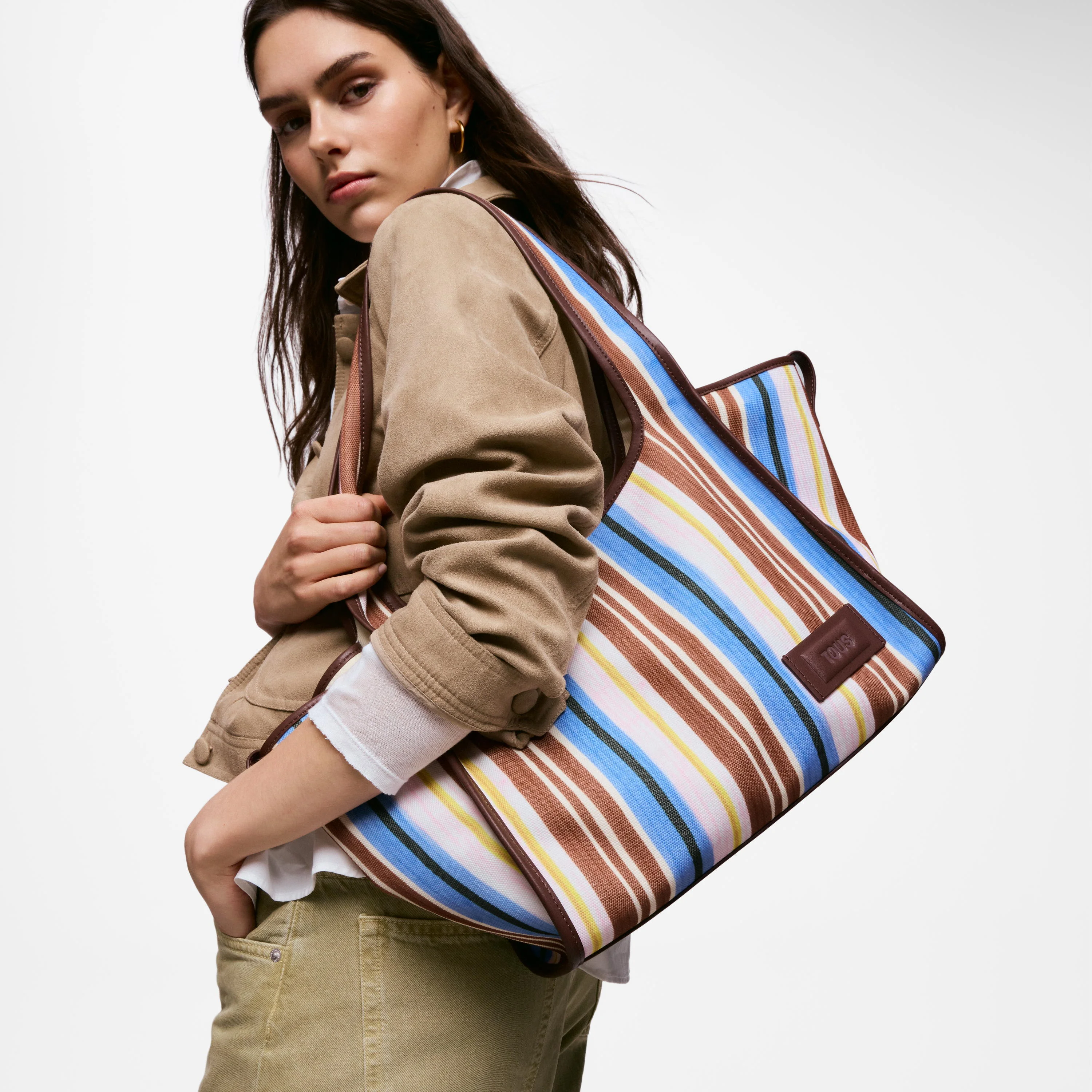 Large camel-colored Shopping bag TOUS Summer Holidays Canvas - 1