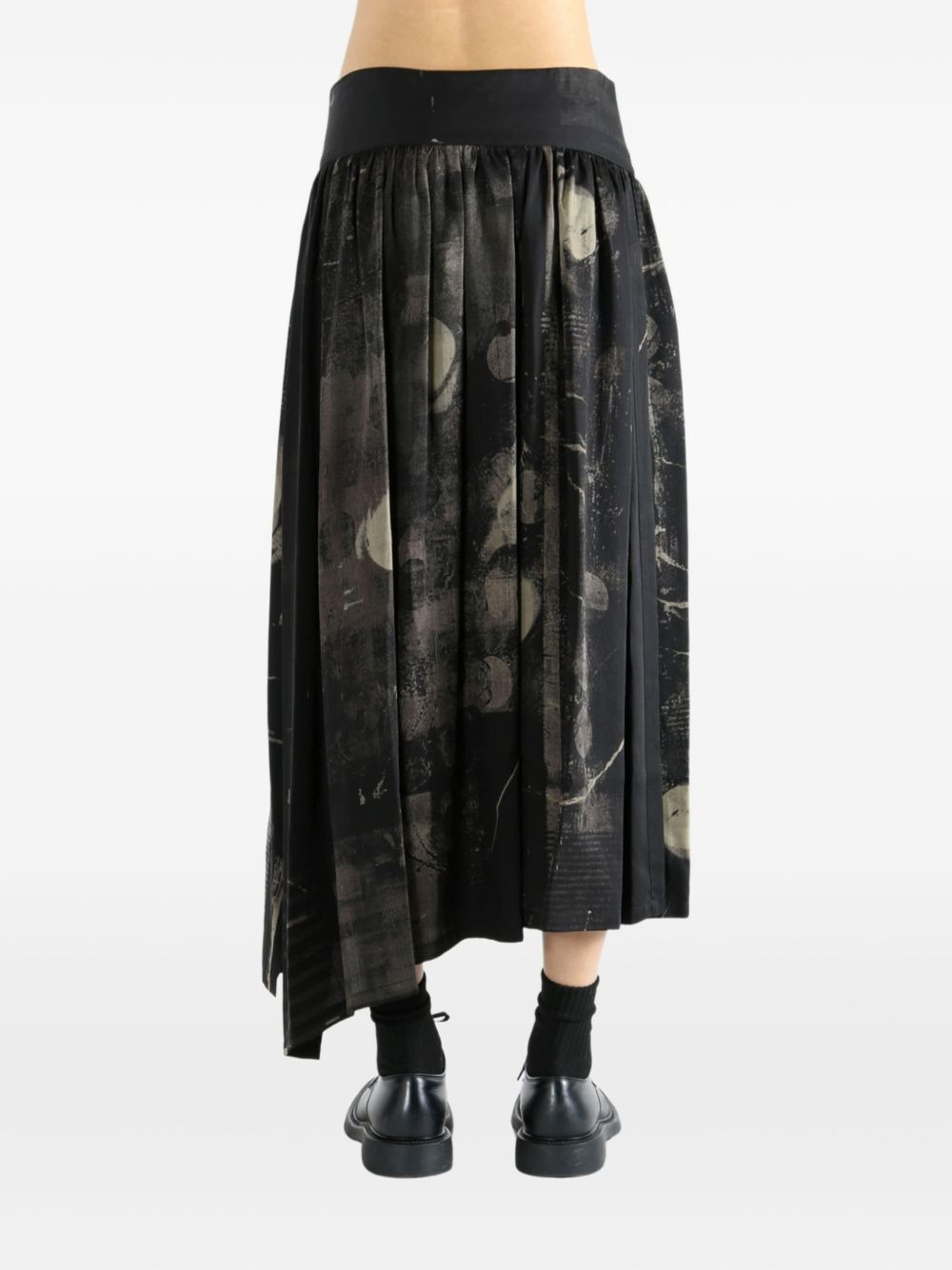 pleated print midi skirt - 4