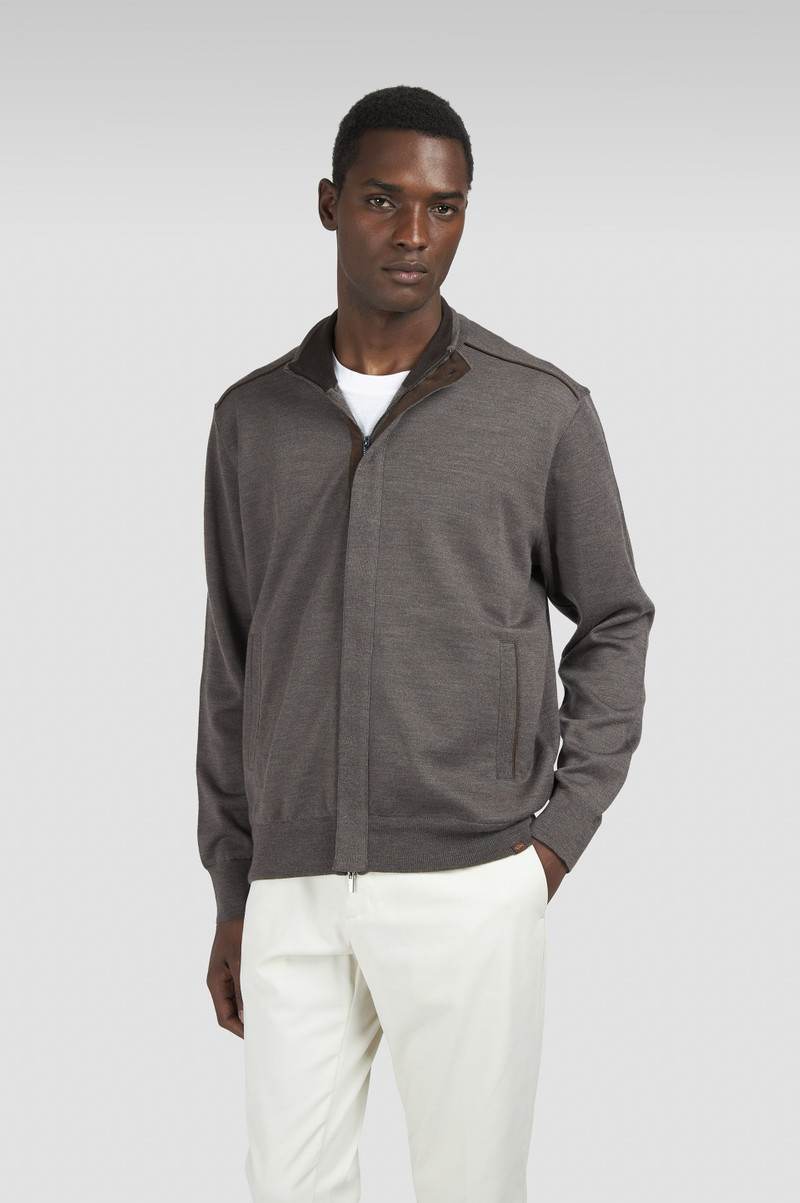 MERINO EXTRAFINE WOOL SWEATER WITH ZIP CLOSURE 8