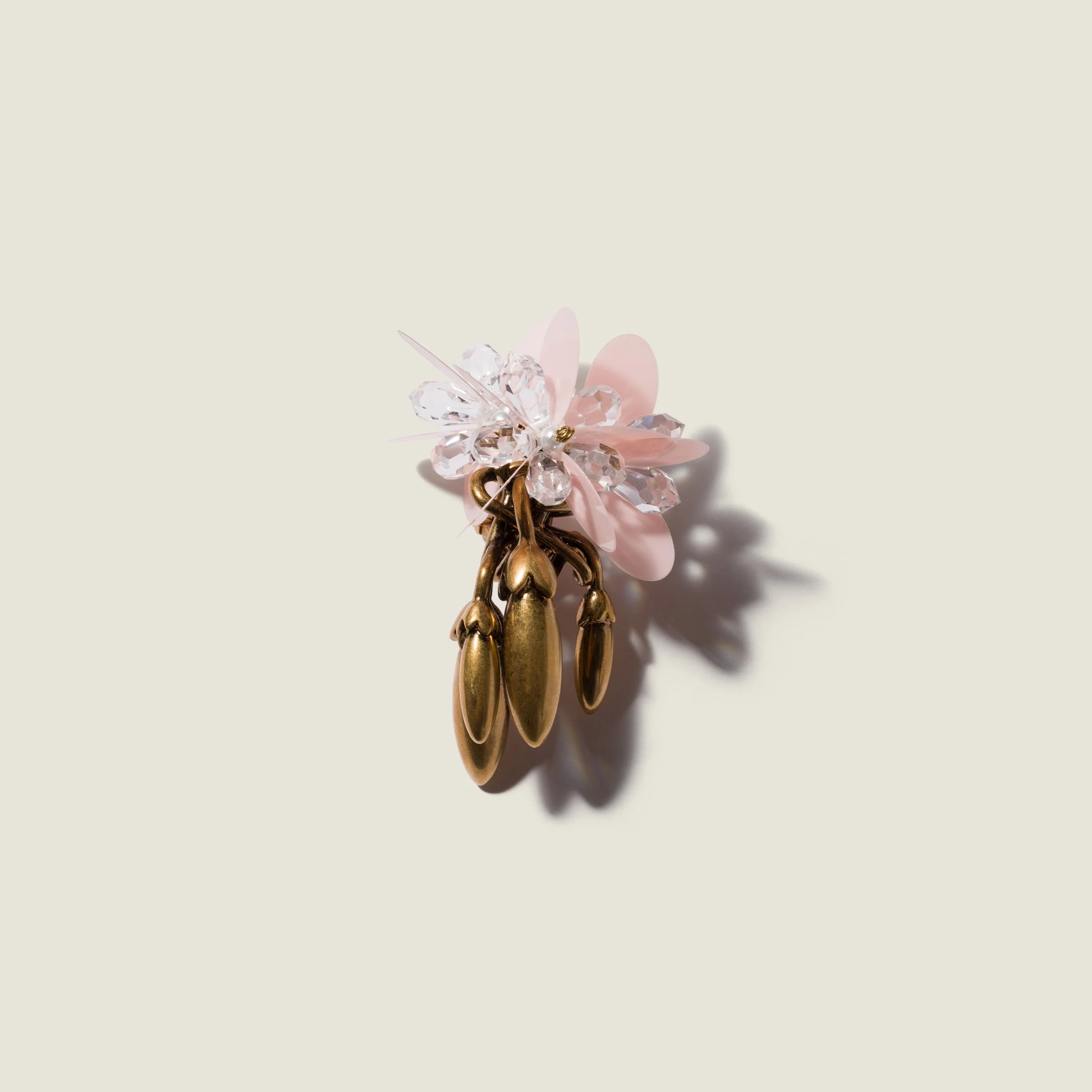 Single metal earring with crystals - 1