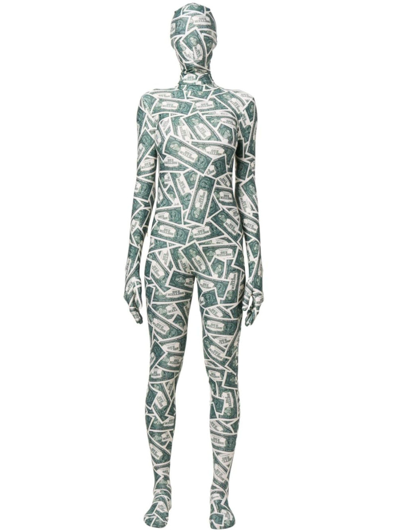 money-print full-length stretch jumpsuit 1