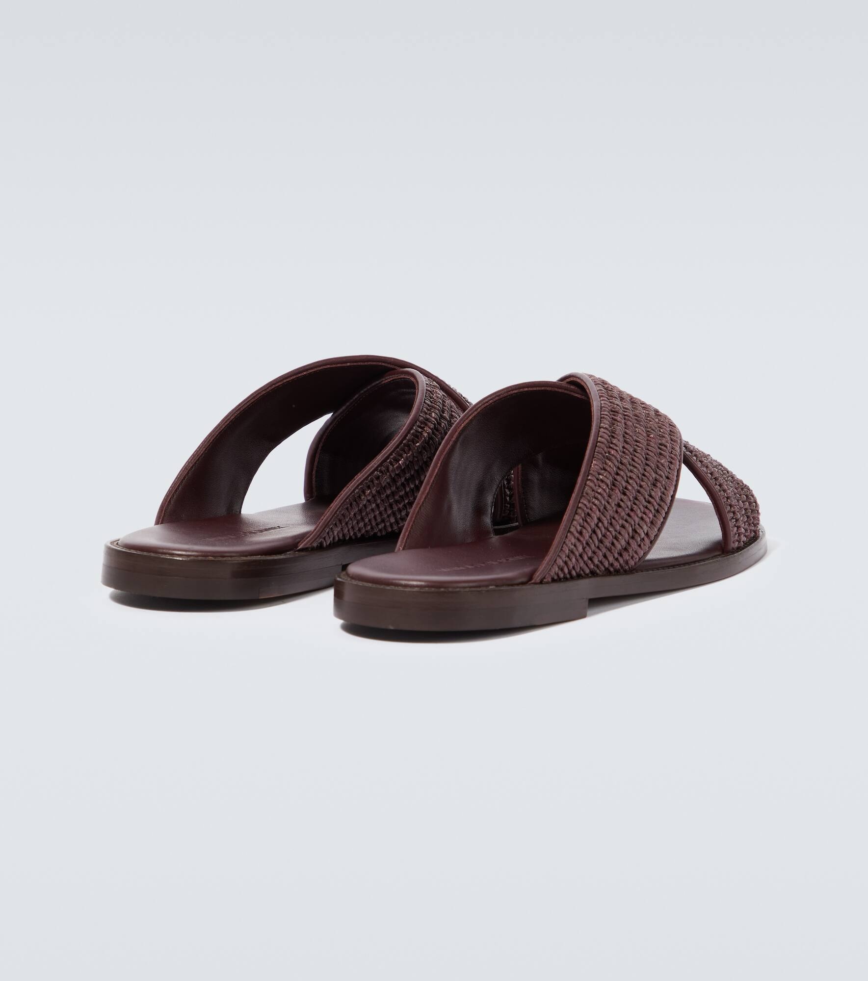 Otawi leather-trimmed raffia sandals - 6