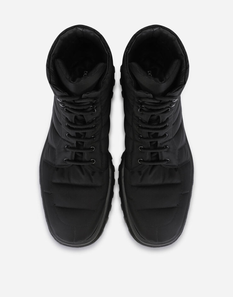 Quilted nylon ankle boots with branded plate 4