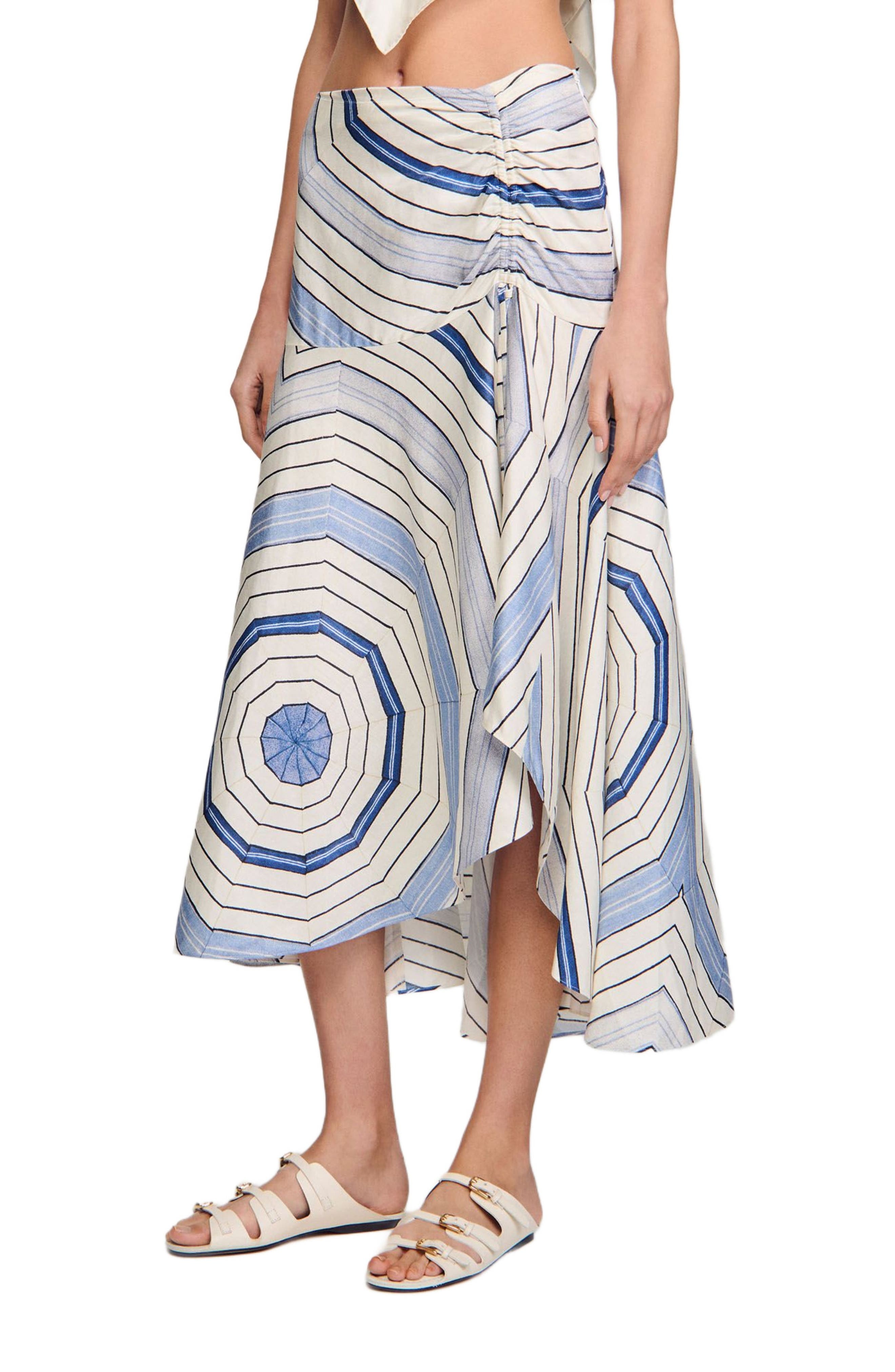 SANDRO Spiral-motif maxi skirt in Sky Blue at Nordstrom - 3