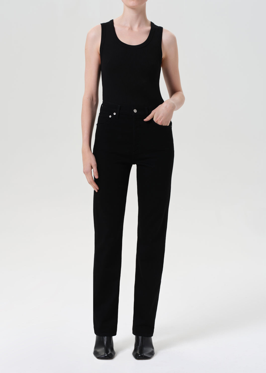90'S PINCH WAIST HIGH RISE STRAIGHT LONG (COMFORT STRETCH) IN COVER - 2