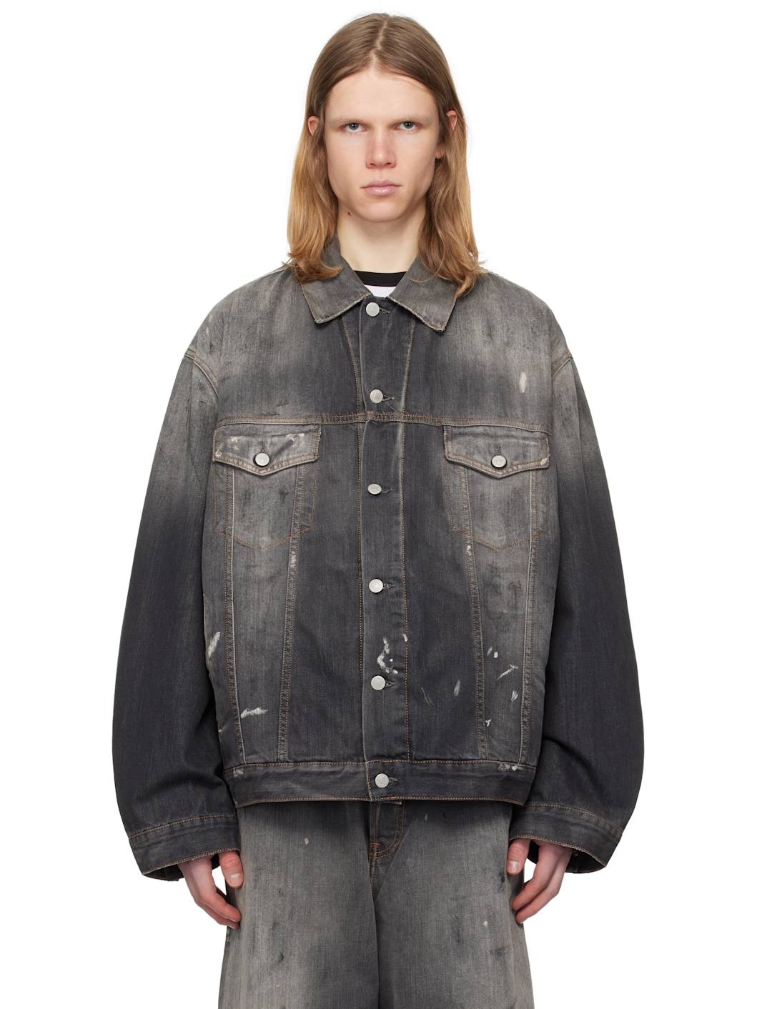 Black Oversized Fit Denim Jacket - 1