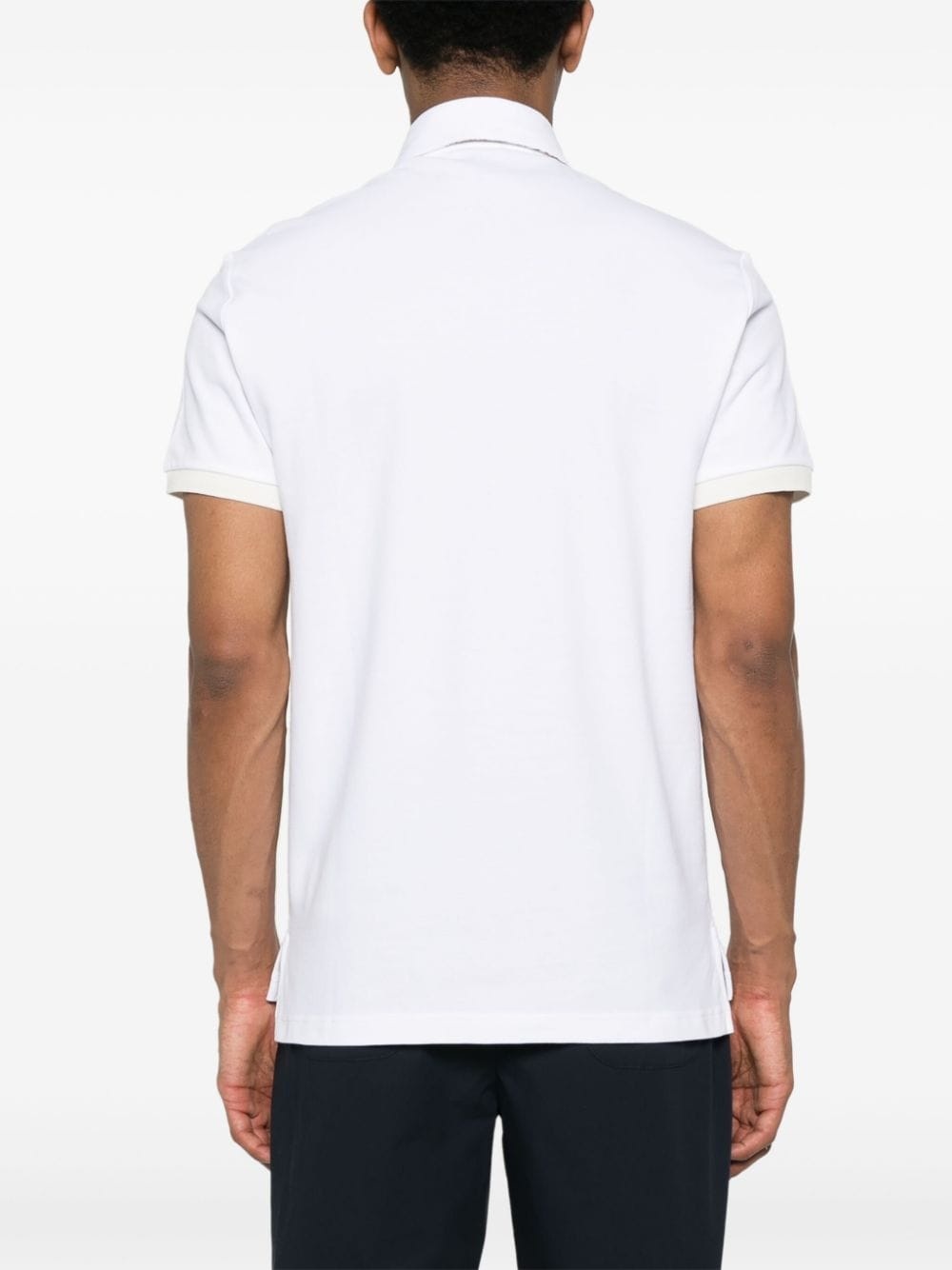 Pegaso-embroidered cotton polo shirt - 4
