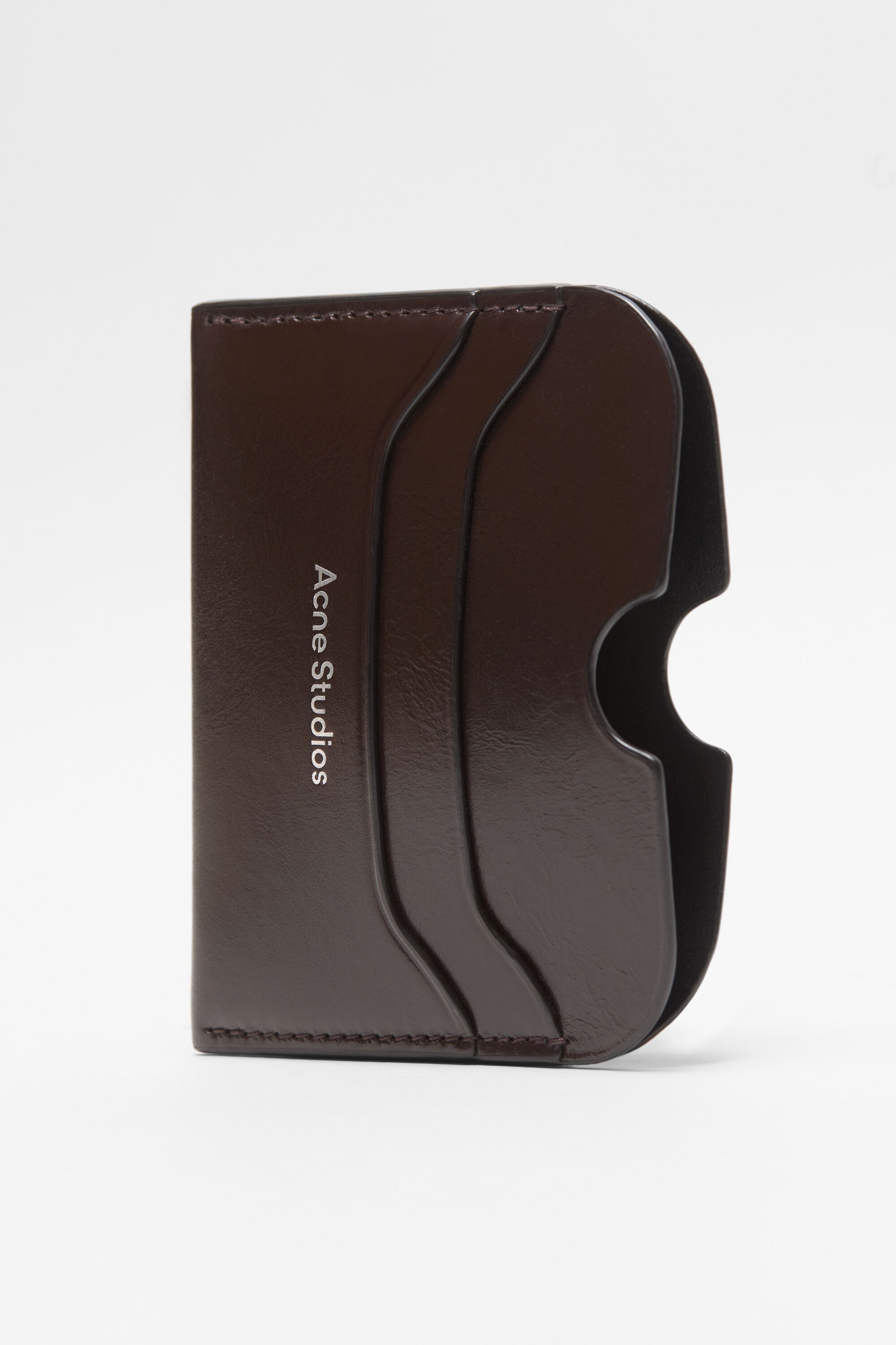 Leather card holder - Chocolate brown - 3
