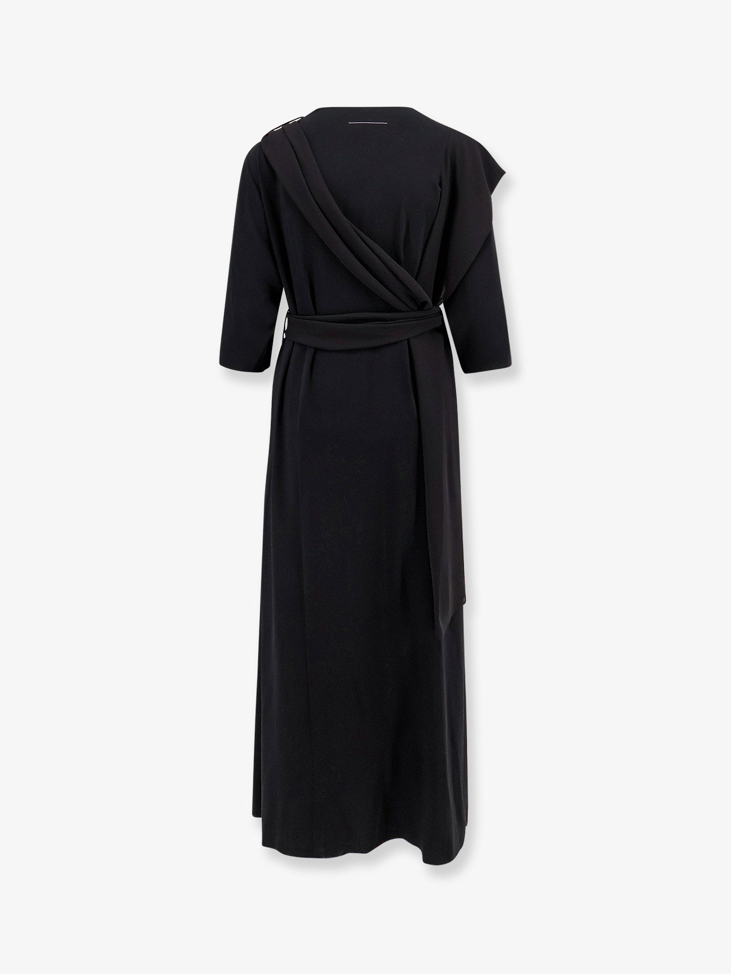 LONG JERSEY DRESS WITH SATIN INSERTS - 2