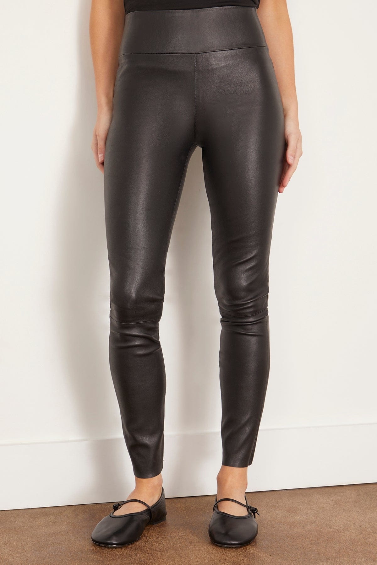 Ankle Leather Legging in Black - 3