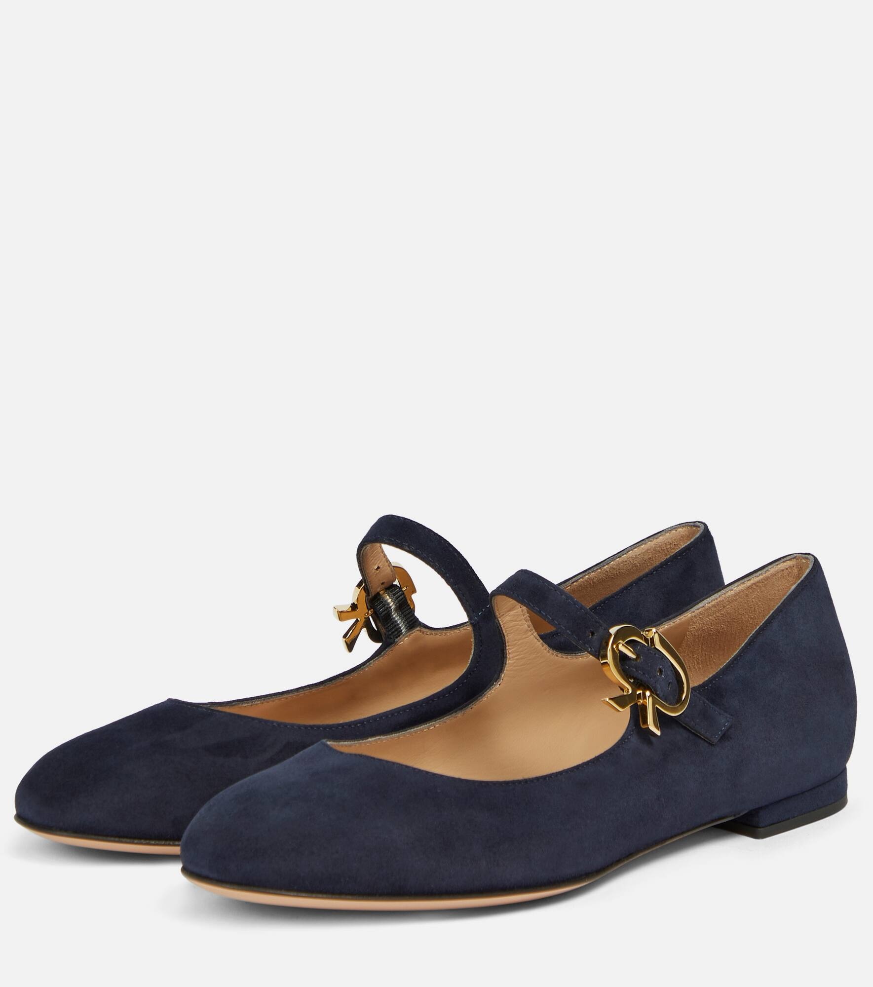 Mary Ribbon suede ballet flats - 5