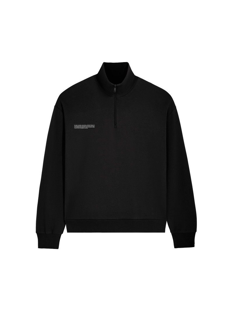 Mens DNA Double Jersey Half Zip Sweatshirt - Black 1