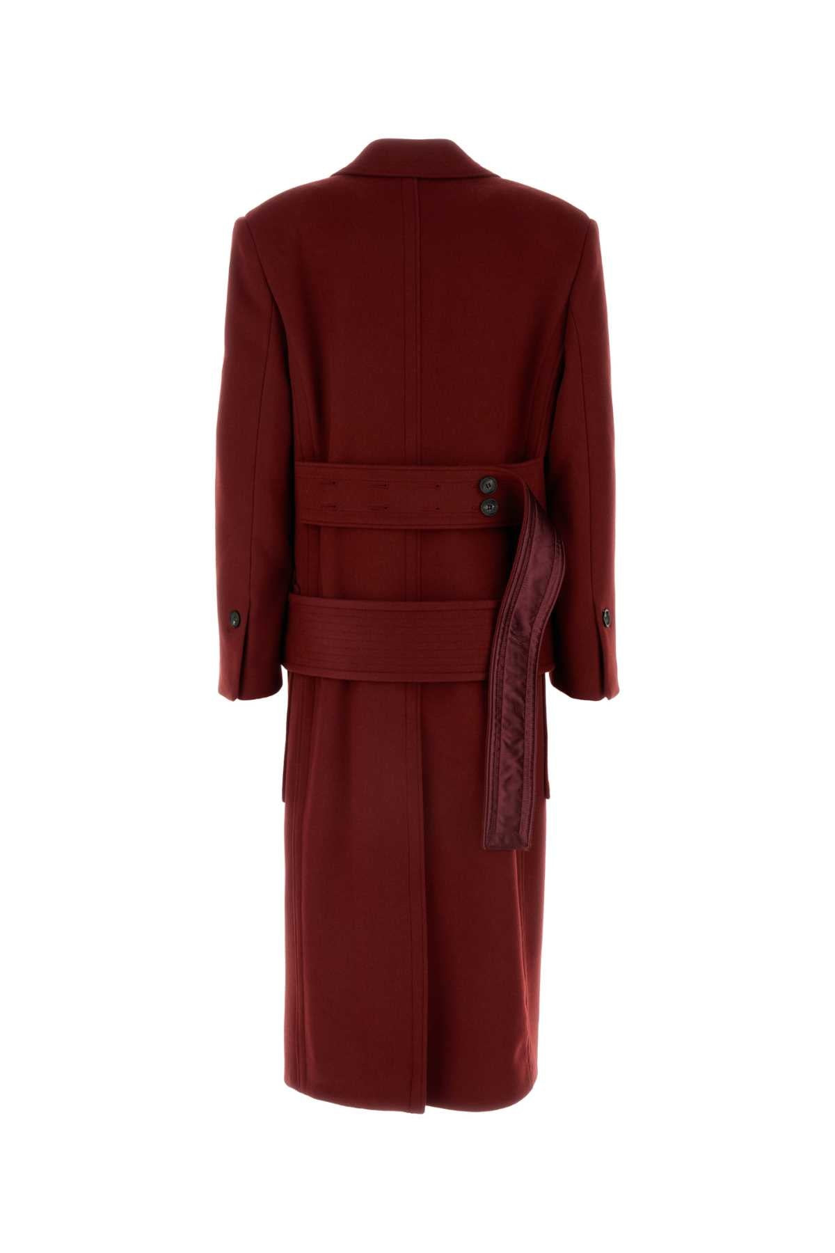 Salvatore Ferragamo Women Tiziano Red Wool Blend Coat - 2
